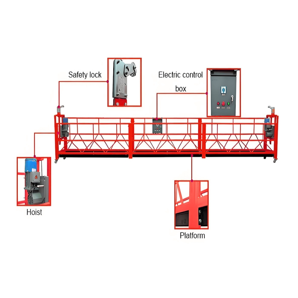 Painted steel Temporary Building Construction ZLP 500 ZLP630 ZLP800 Gondola Work Platform