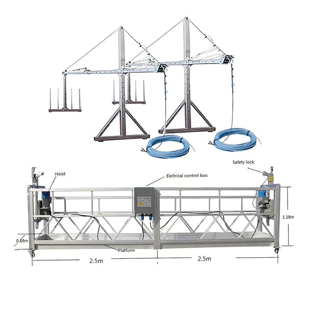 Hot Selling 5M ZLP500 Electric Cradle Gondola Suspended Work Platforms With High Quality Motor